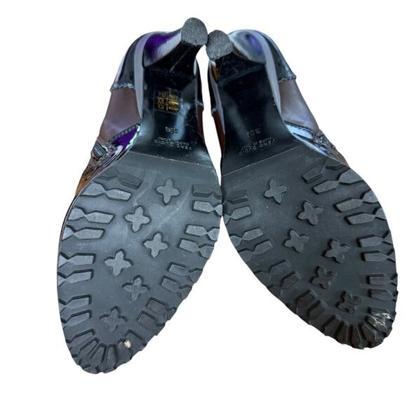 Taryn Rose Brown Black Wingtip Leather Ankle Boots Booties Heels Shoes 38.5 8.5 - Picture 15 of 16